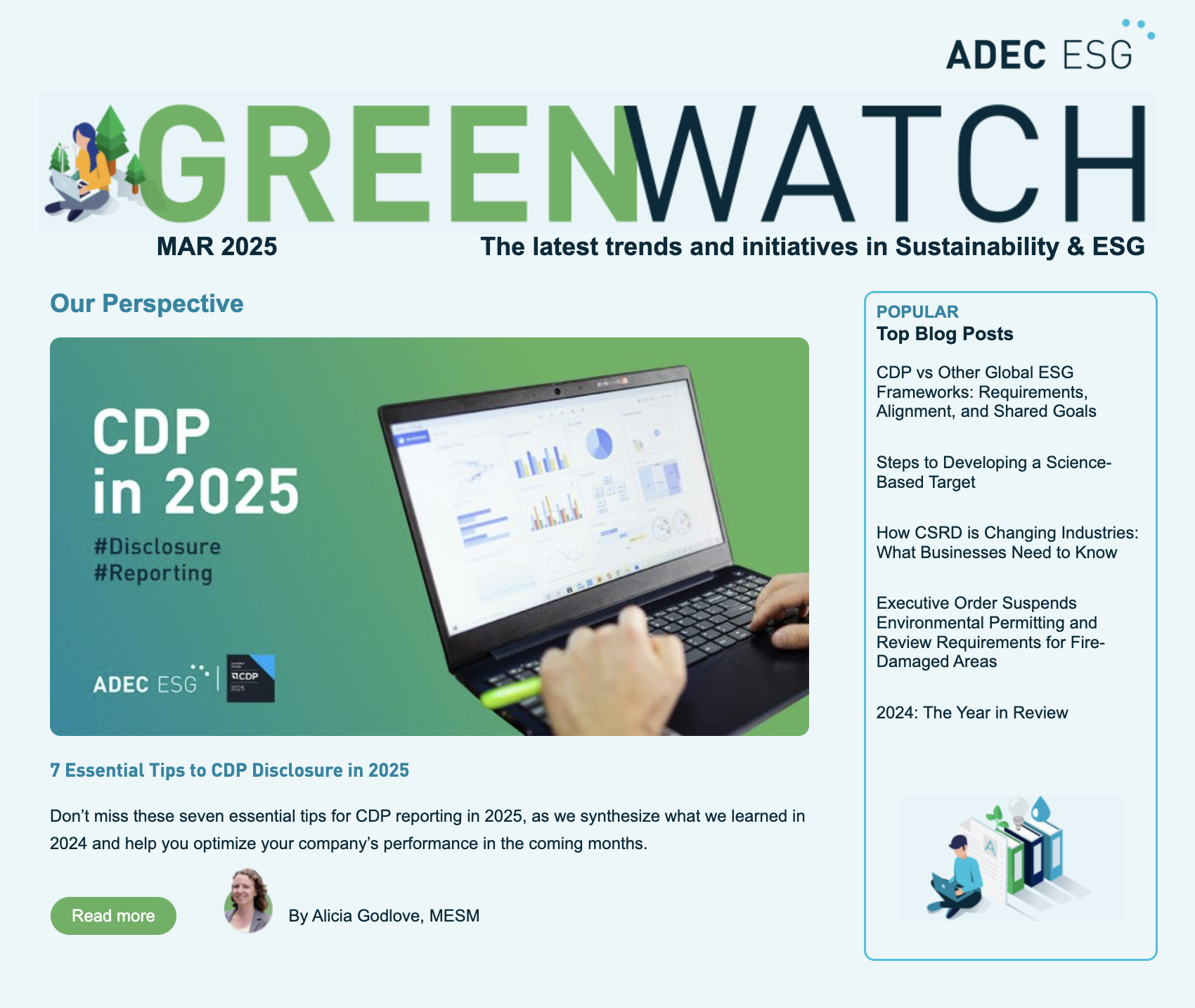 GreenWatch - 7 Essential Tips for CDP Disclosure in 2025 | ADEC ESG