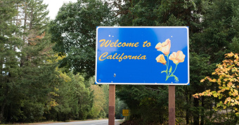 California state highway entrance sign